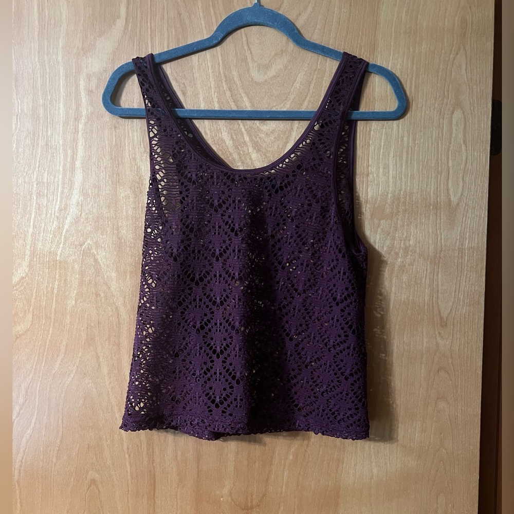 Aeropostale burgundy mesh tank top